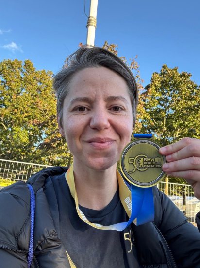 Representante salvadorense na Maratona de Berlim