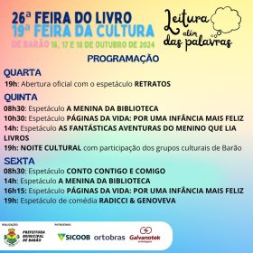 26 Feira do Livro e 19 Feira da Cultura de Baro ocorrem nos dias 16 a 18 de outubro